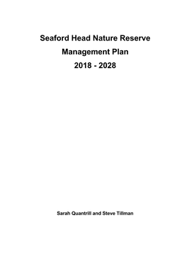 Seaford Head Nature Reserve Management Plan 2018 - 2028