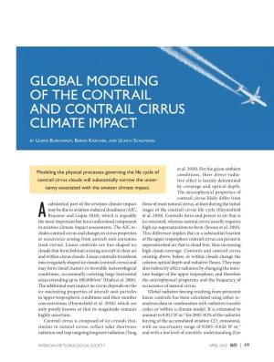 Global Modeling of Contrail and Contrail Cirrus Climate Impact