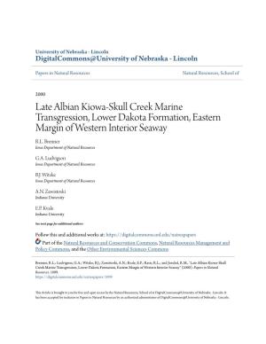 Late Albian Kiowa-Skull Creek Marine Transgression, Lower Dakota Formation, Eastern Margin of Western Interior Seaway R.L