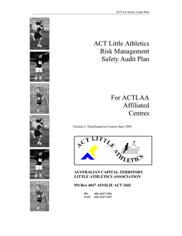 ACT Little Athletics Risk Management Safety Audit Plan for ACTLAA