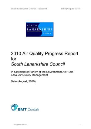 South Lanarkshire Council – Scotland Date (August, 2010)