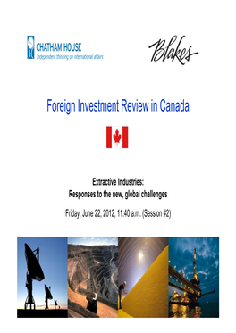 Foreign Investment Review in Canada
