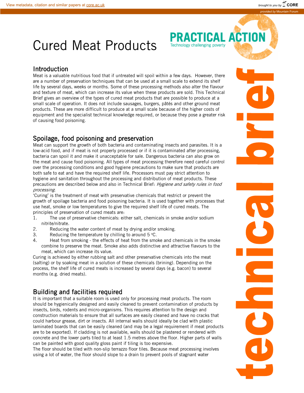 Cured Meat Products