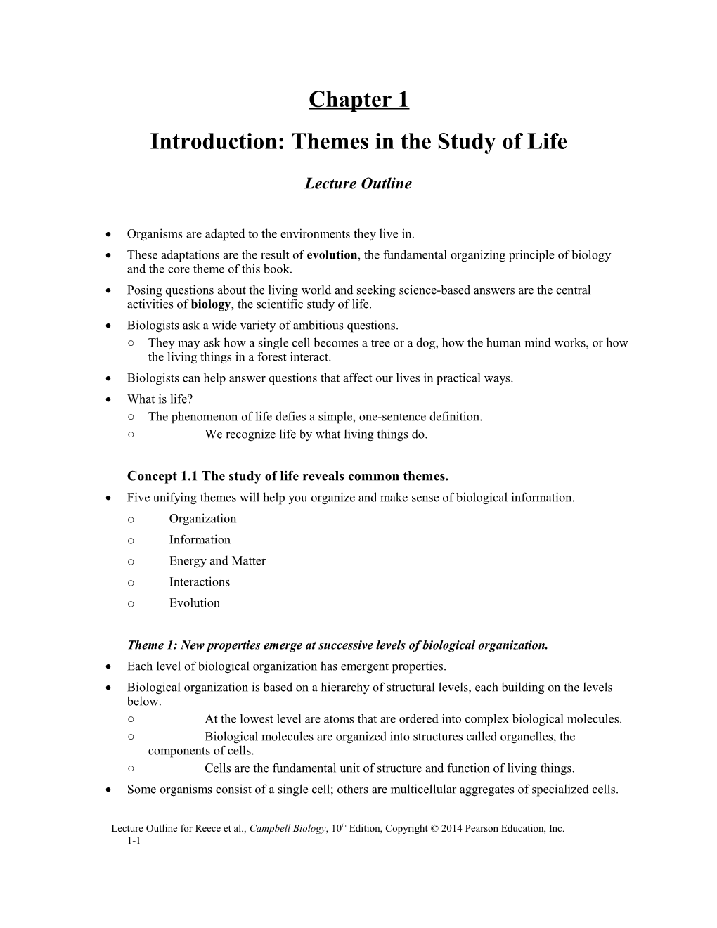 Introduction: Themes in the Study of Life