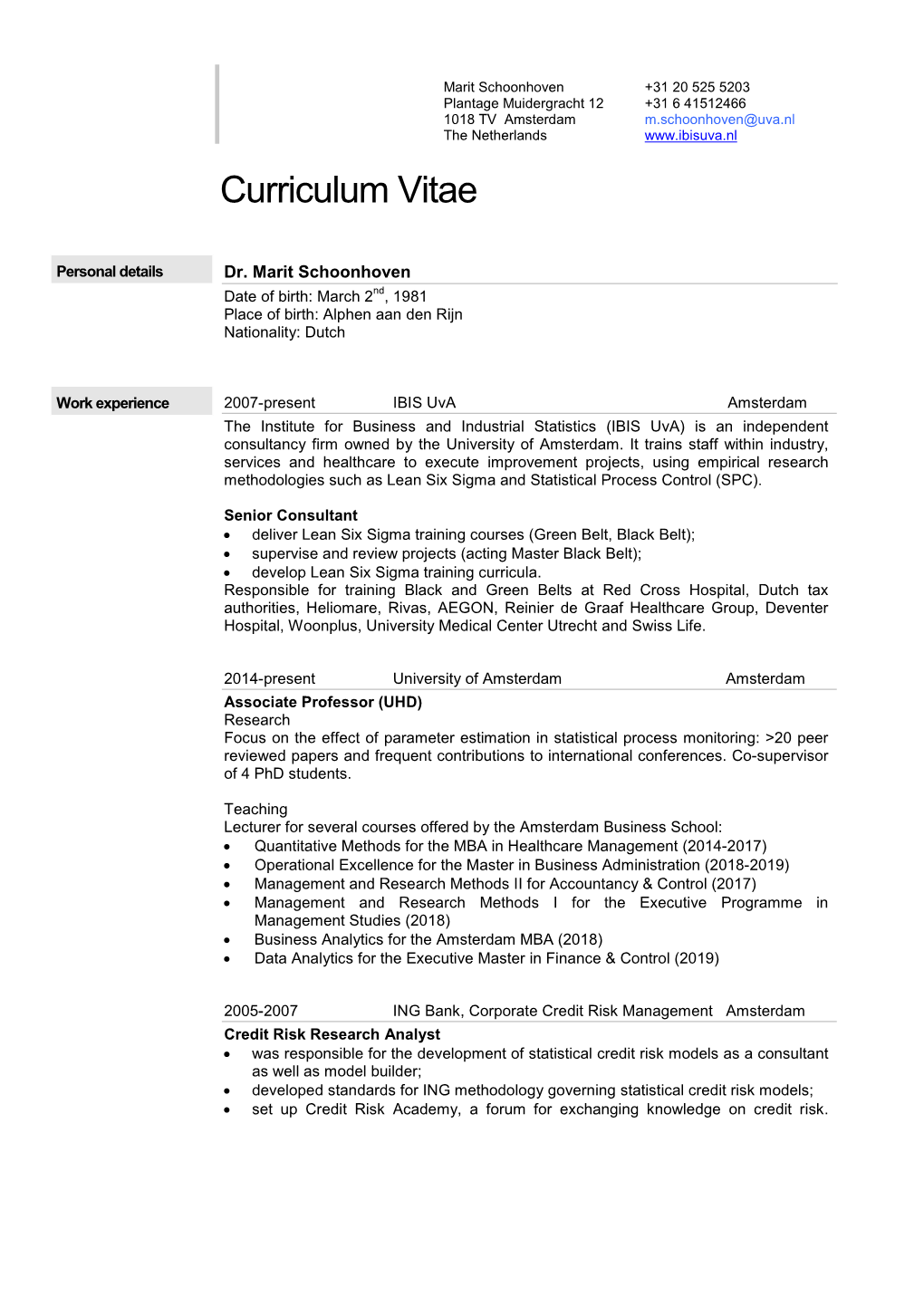 Curriculum Vitae