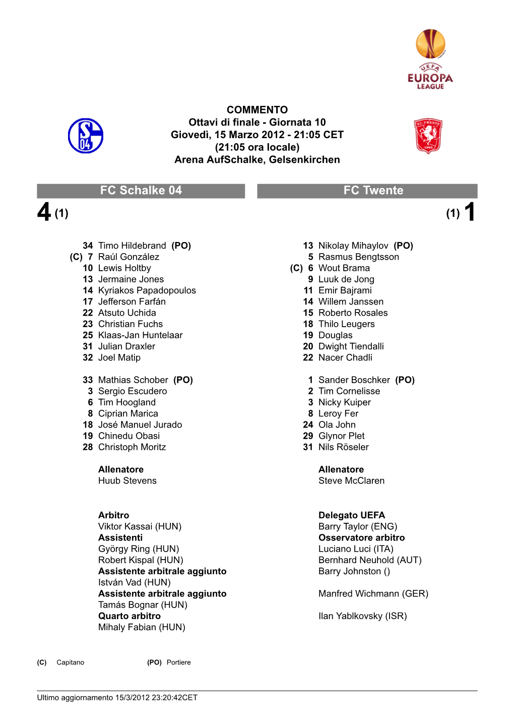 FC Twente FC Schalke 04