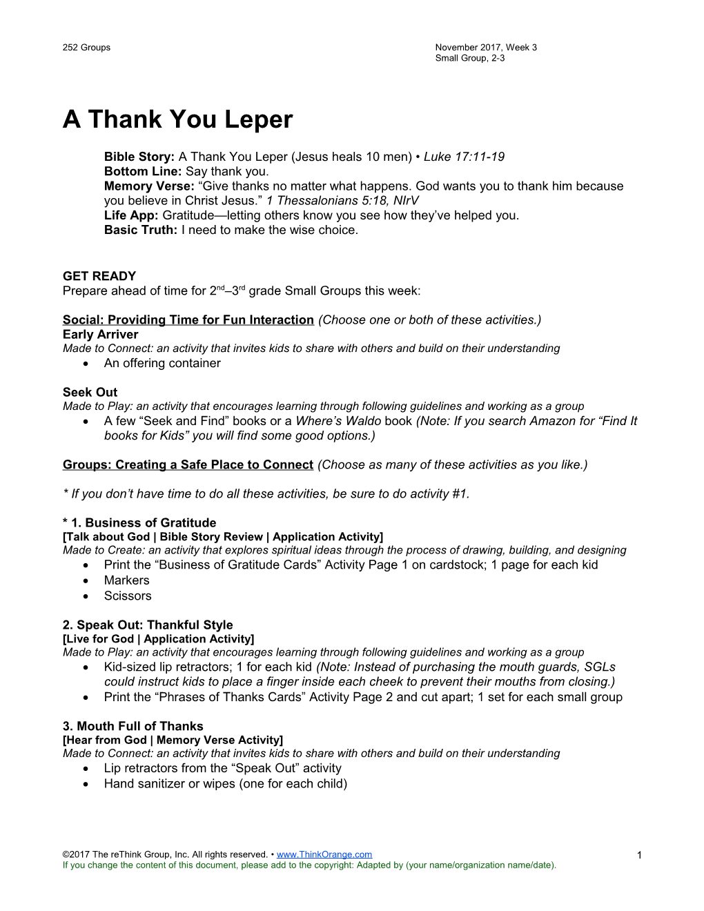 Bible Story: a Thank You Leper (Jesus Heals 10 Men) Luke 17:11-19 s1