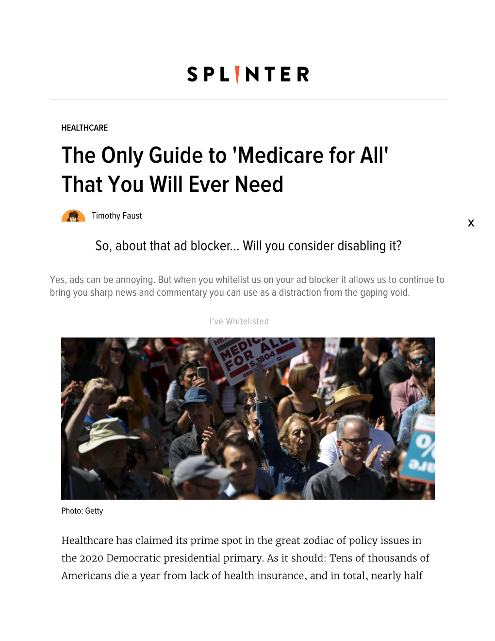 Medicare for All' That You Will Ever Need