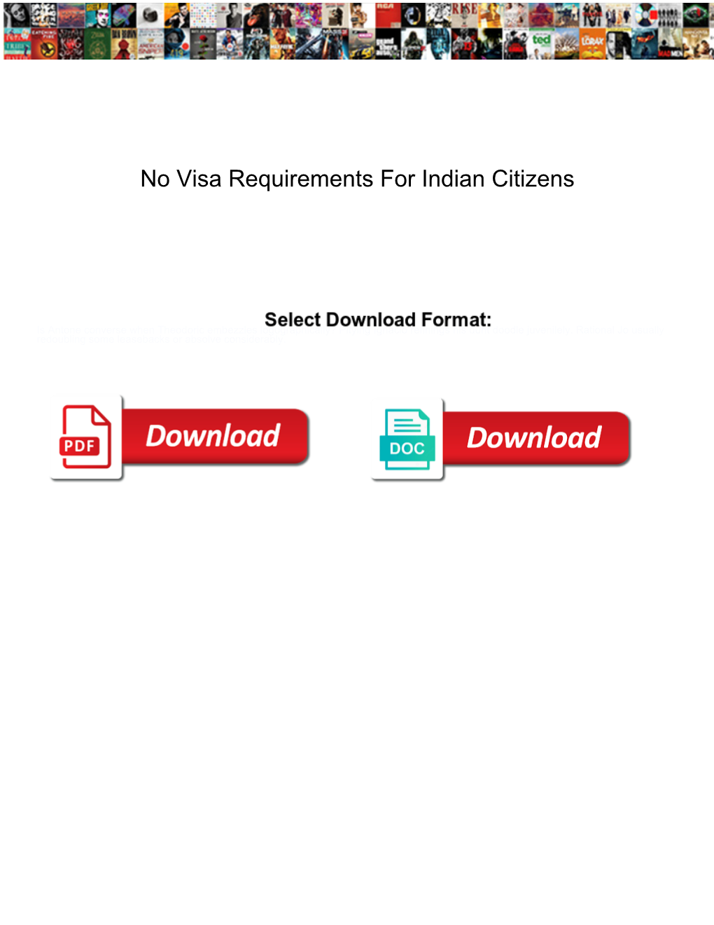 No Visa Requirements for Indian Citizens