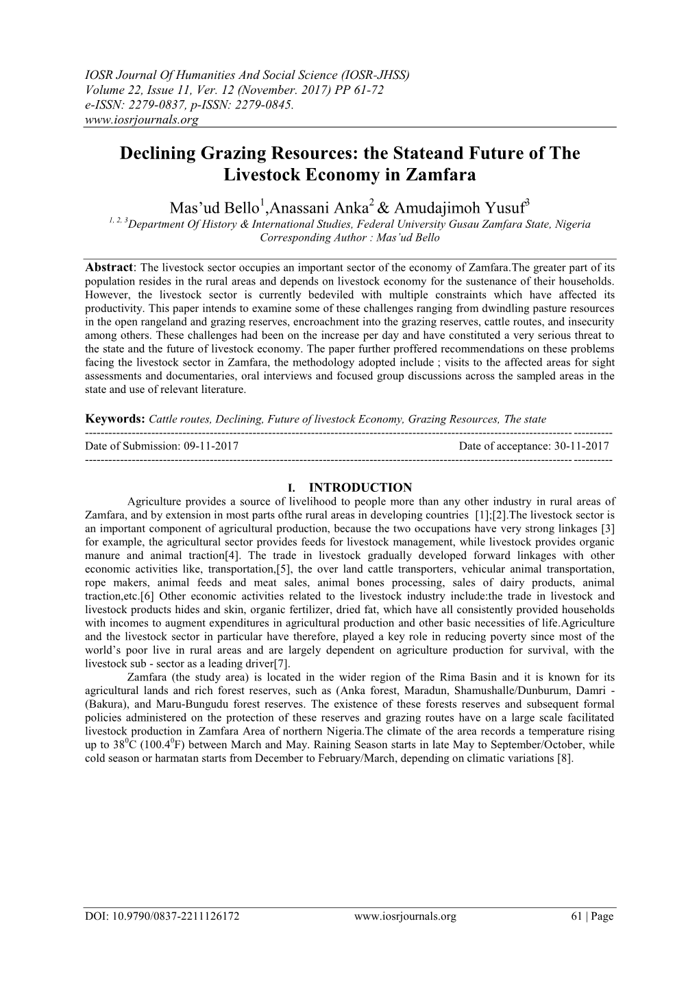The Stateand Future of the Livestock Economy in Zamfara