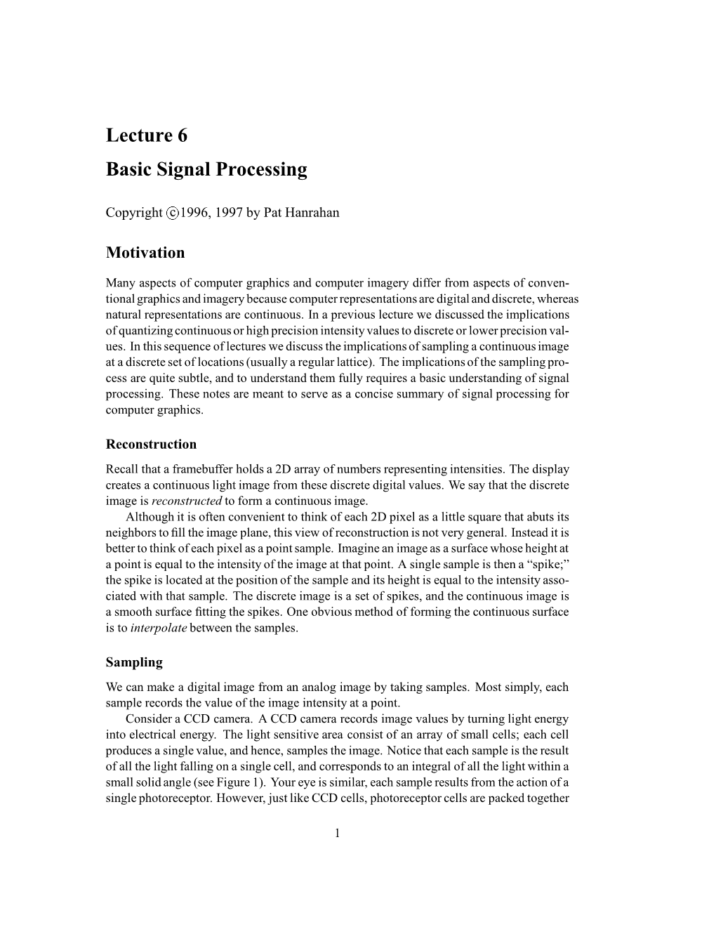 Lecture 6 Basic Signal Processing