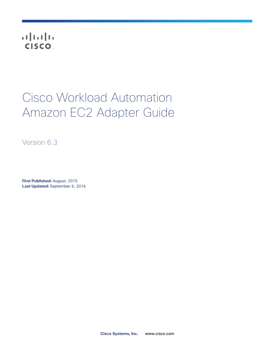 Cisco Workload Automation Amazon EC2 Adapter Guide