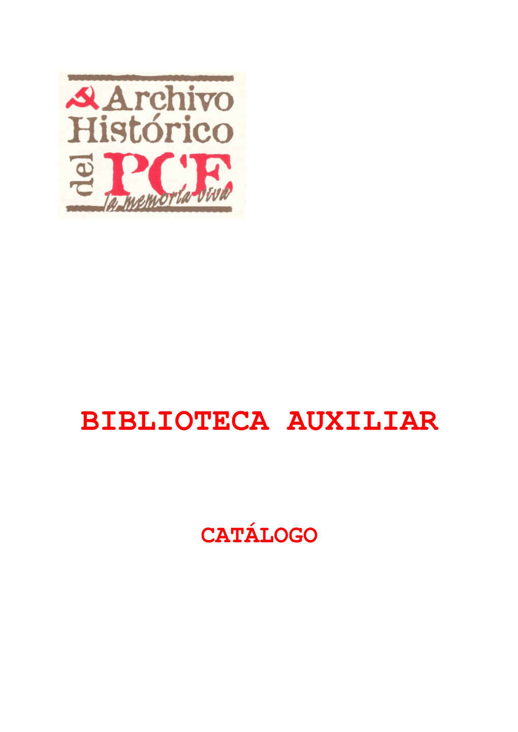 Biblioteca Auxiliar-Catálogo