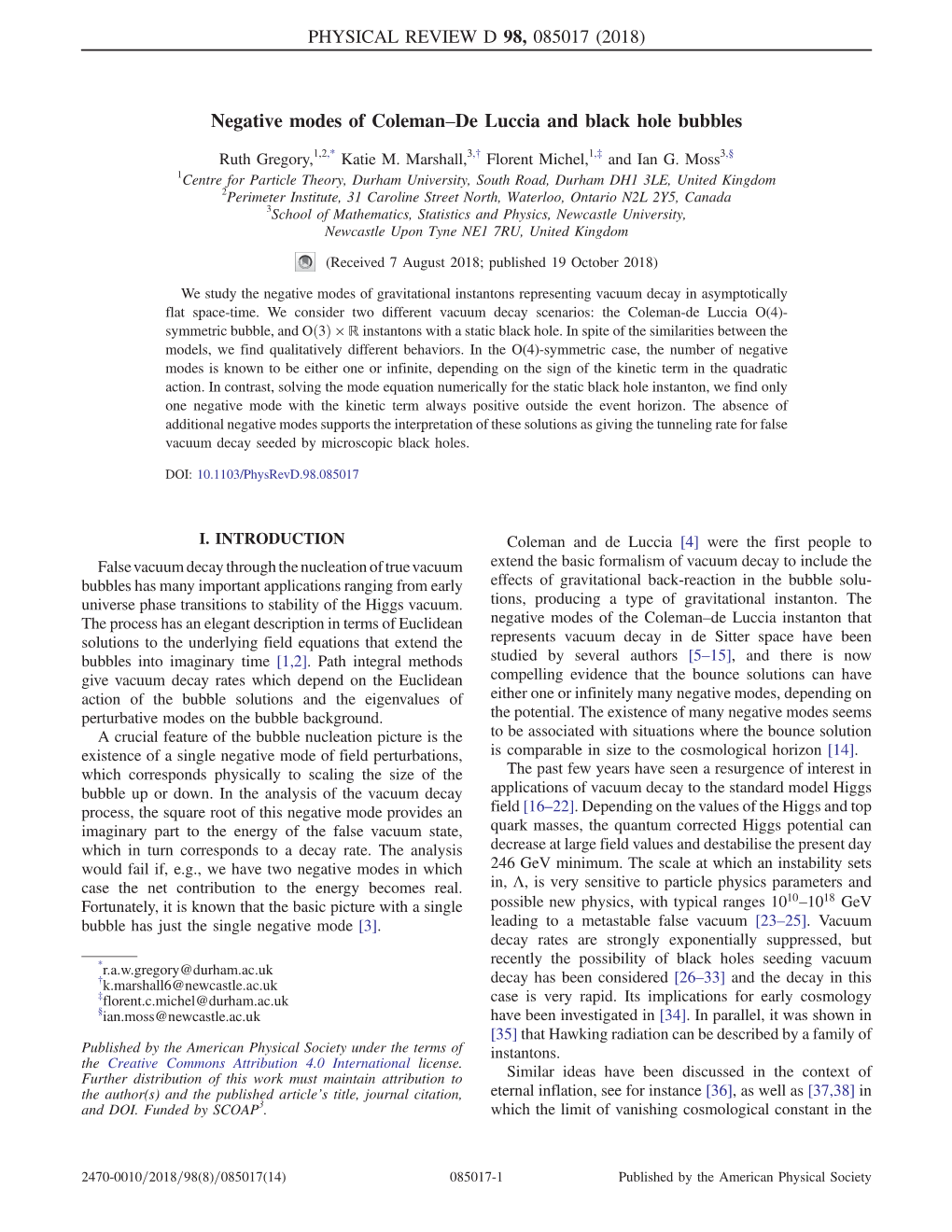 Negative Modes of Coleman–De Luccia and Black Hole Bubbles