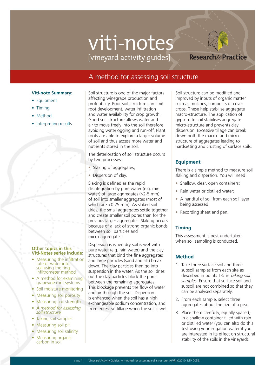 A Method for Assessing Soil Structure