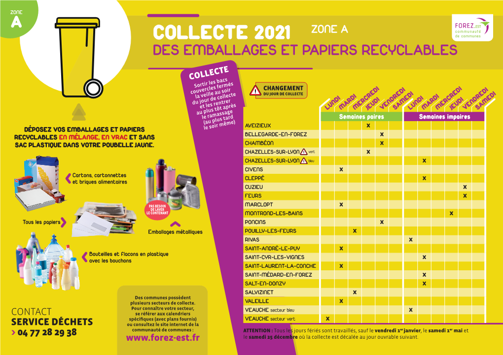 Collecte 2021 Zone a Des Emballages Et Papiers Recyclables