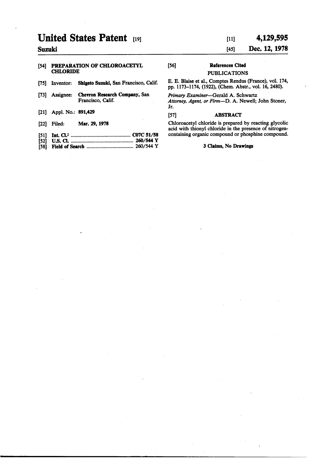 United States Patent (19) (11) 4,129,595 Suzuki 45) Dec