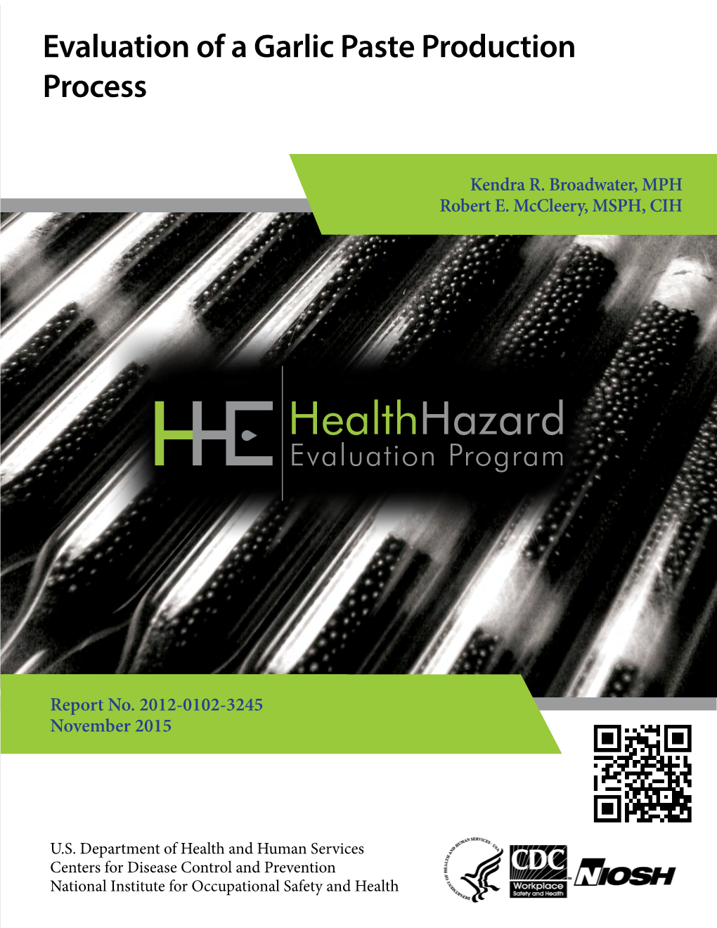 HHE Report No. HETA-2012-0102-3245, Evaluation of a Garlic Paste Production Process