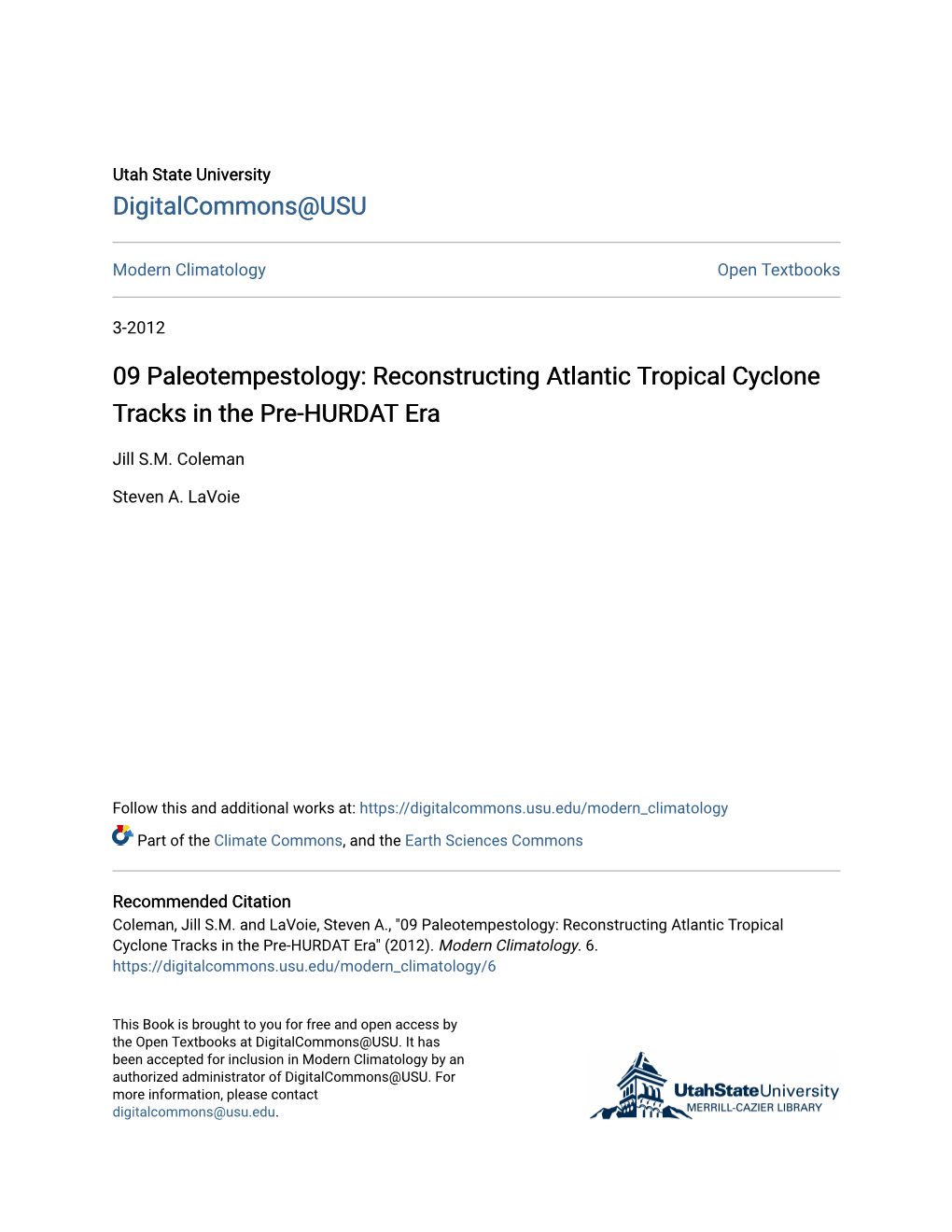 09 Paleotempestology: Reconstructing Atlantic Tropical Cyclone Tracks in the Pre-HURDAT Era