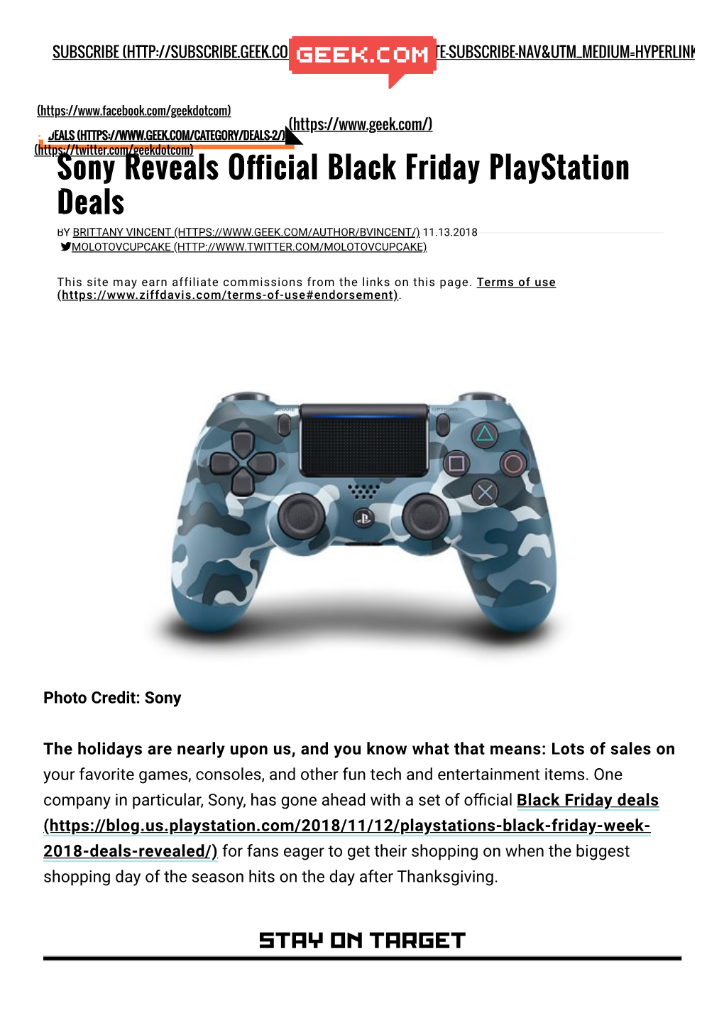 Sony Reveals Official Black Friday Playstation Deals