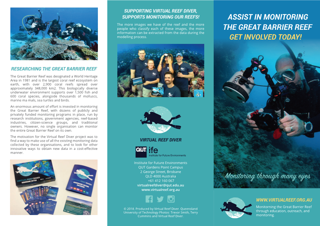 Researching the Great Barrier Reef Supporting Virtual Reef Diver, Supports Monitoring Our Reefs! Virtual Reef Diver