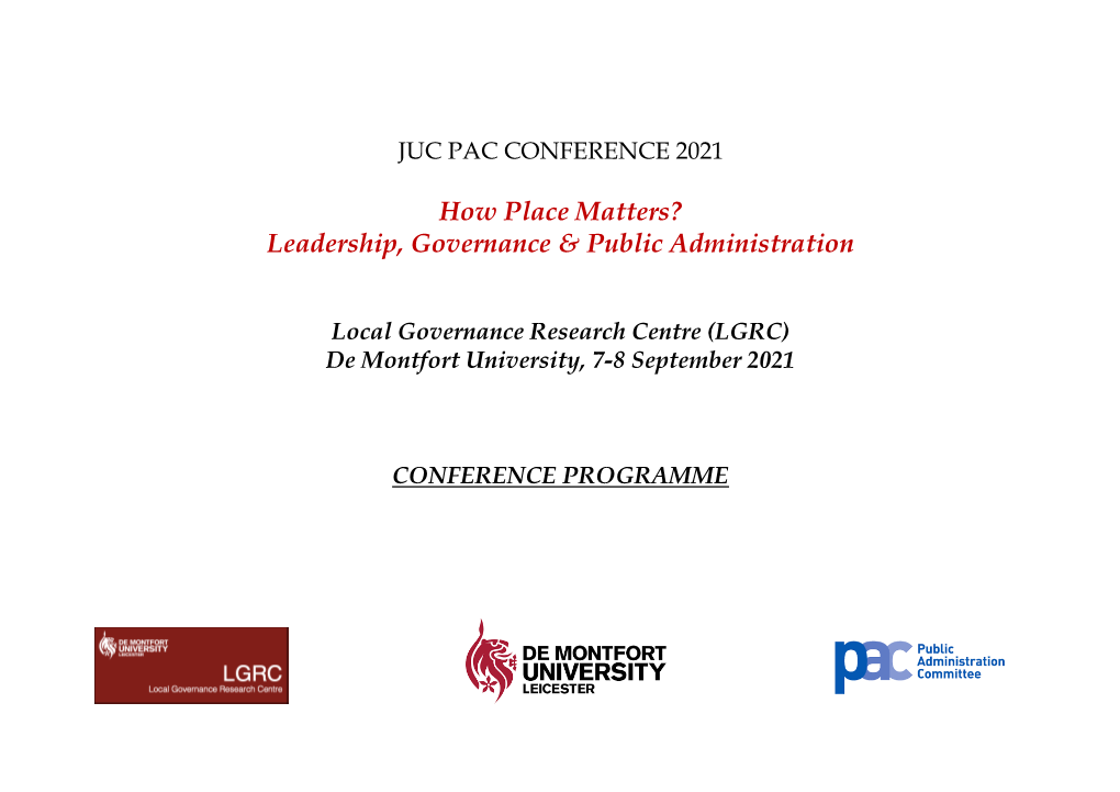 PAC CONFERENCE 2021 Programme -Final Version