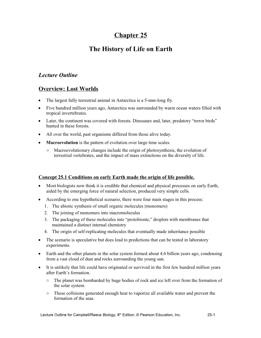 The History of Life on Earth