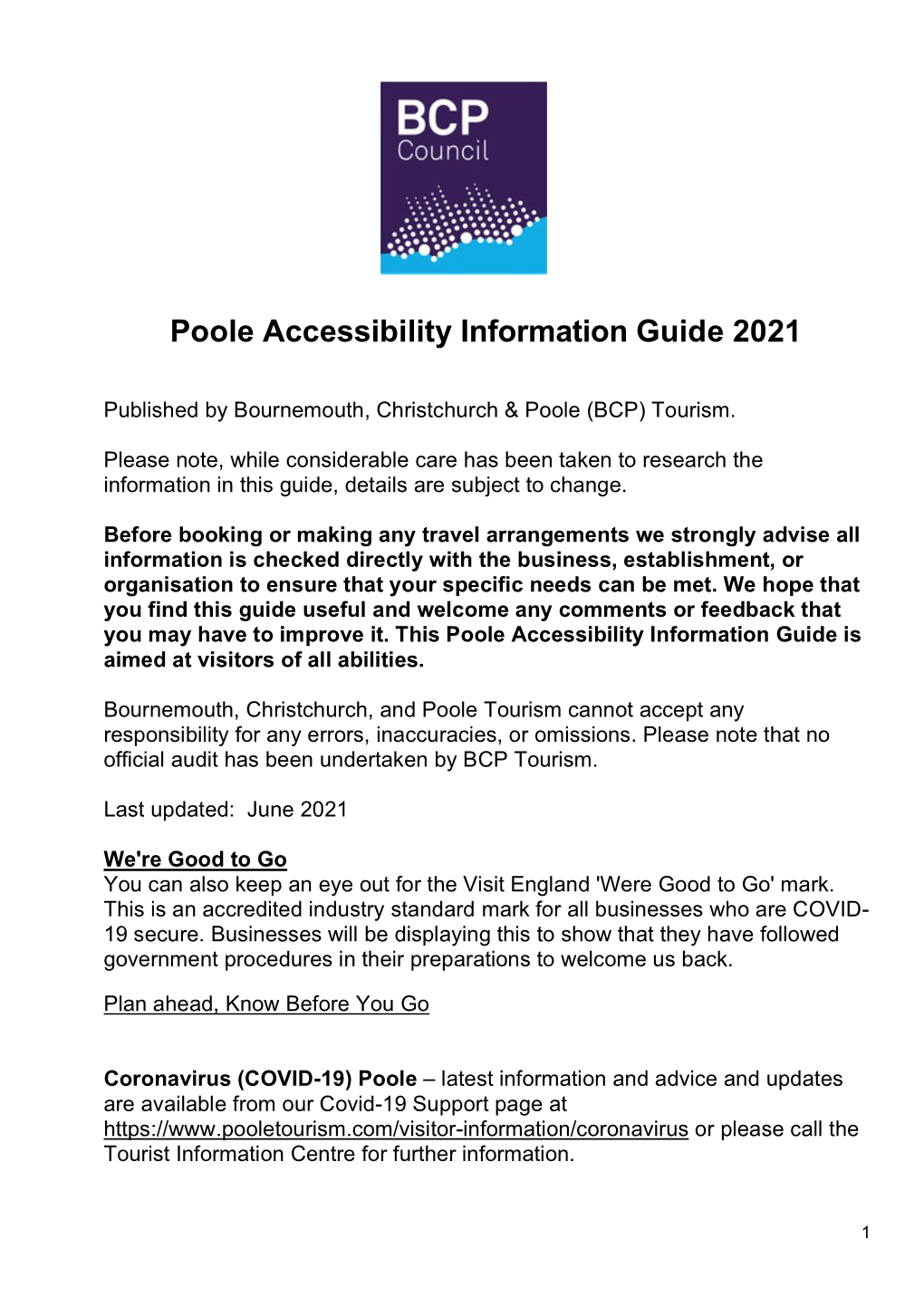 Poole Accessibility Guide