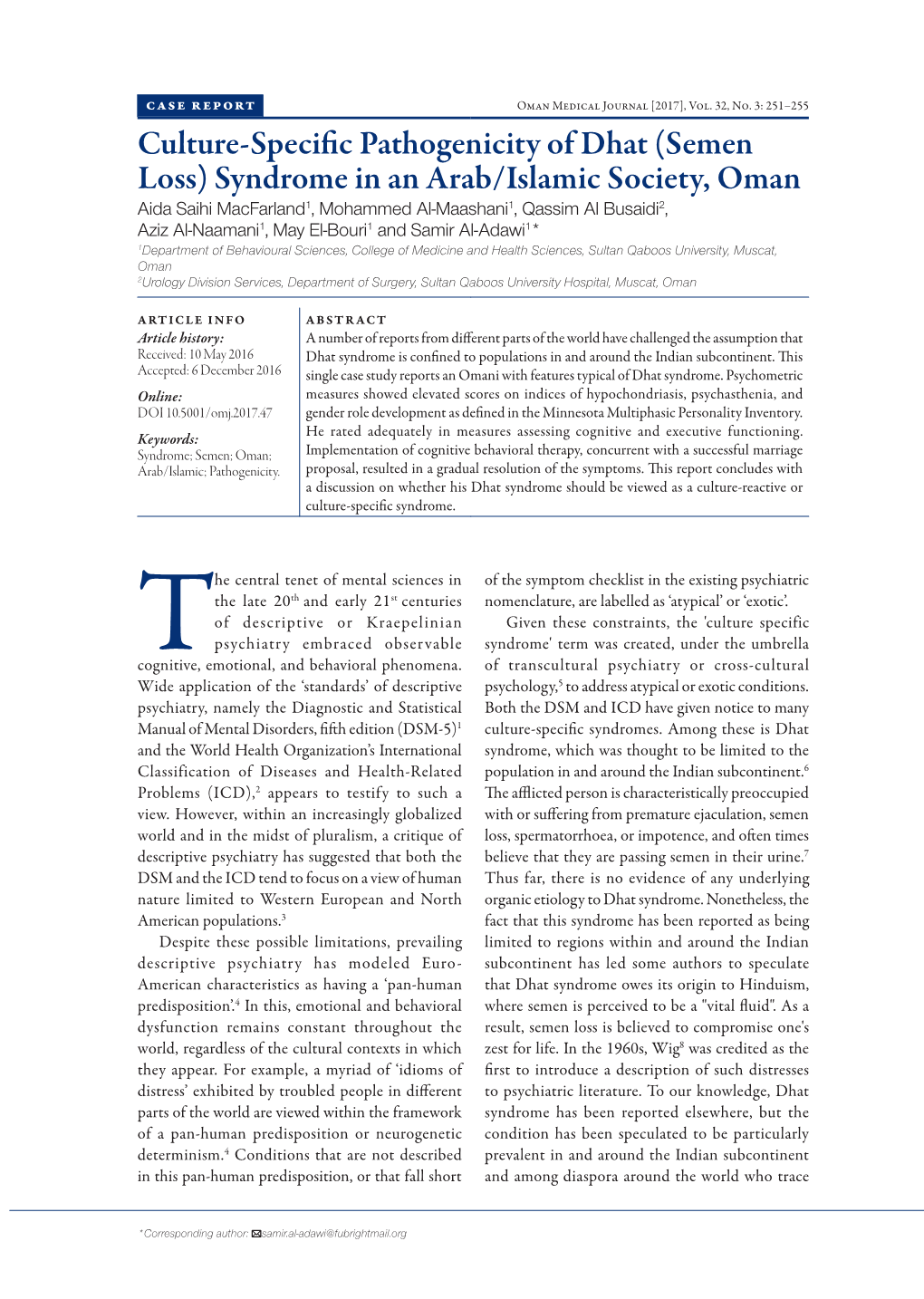 Culture-Specific Pathogenicity of Dhat (Semen Loss)