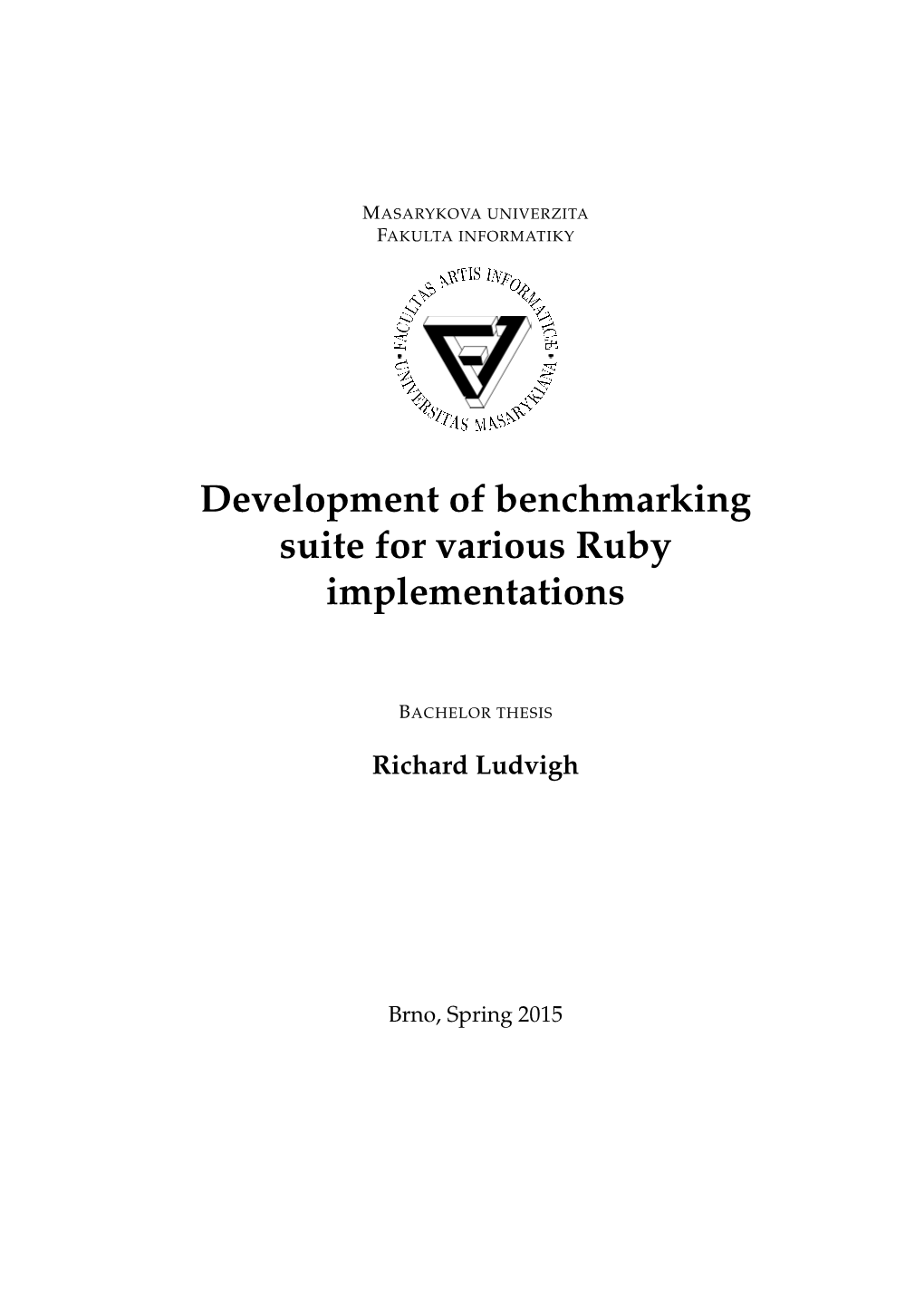 Development of Benchmarking Suite for Various Ruby Implementations