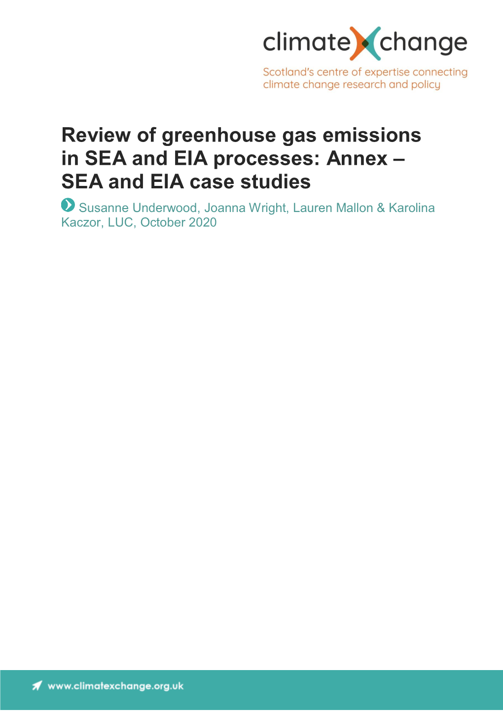 Review of Greenhouse Gas Emissions in SEA and EIA