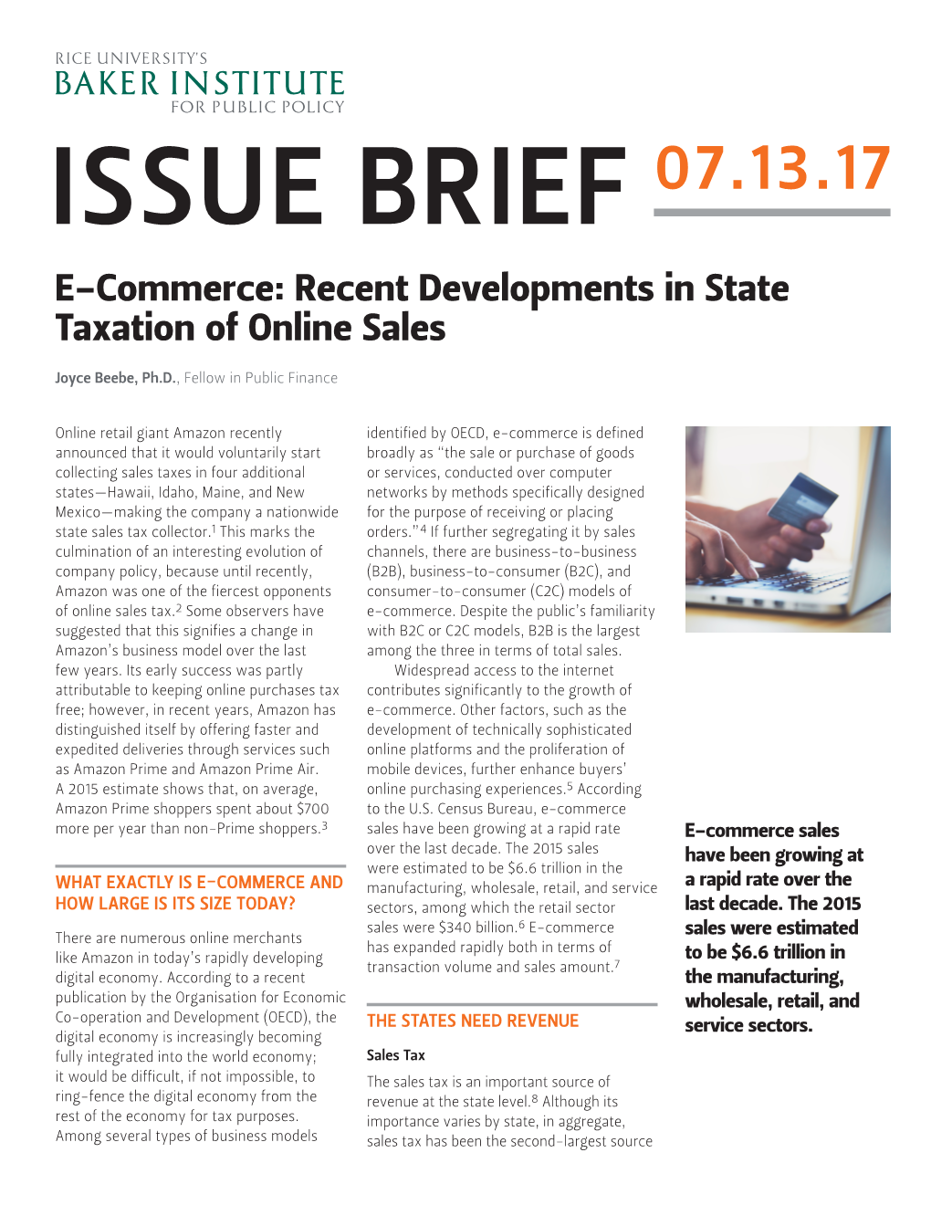 E-Commerce: Recent Developments in State Taxation of Online Sales
