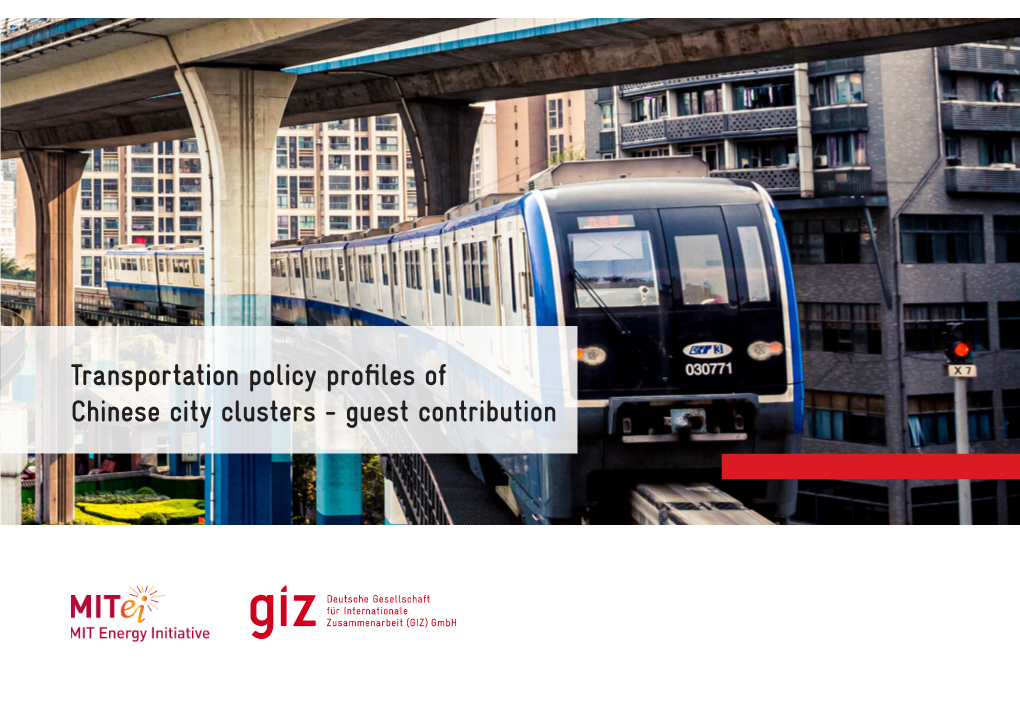 Transportation Policy Profiles of Chinese City Clusters - Guest Contribution Publication Data