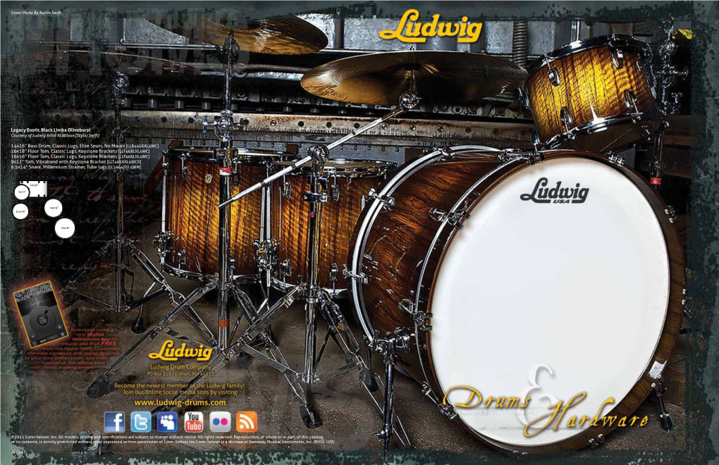 Legacy Exotic Black Limba Oliveburst 14X26” Bass Drum, Classic Lugs