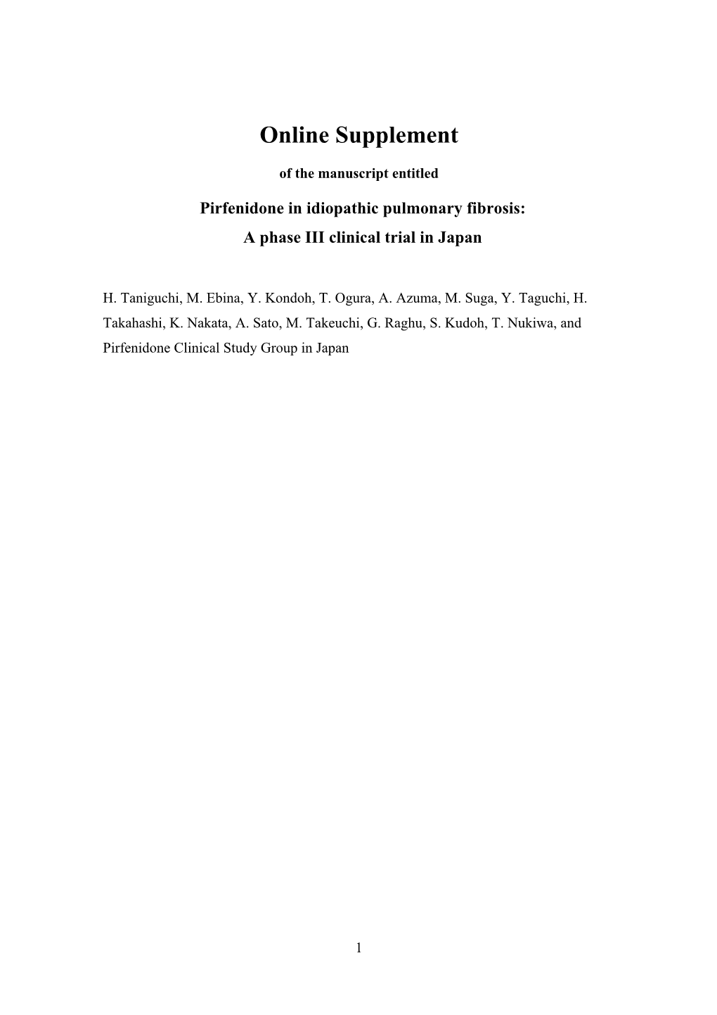 Regulatory Effect of Pirfenidone on Lung