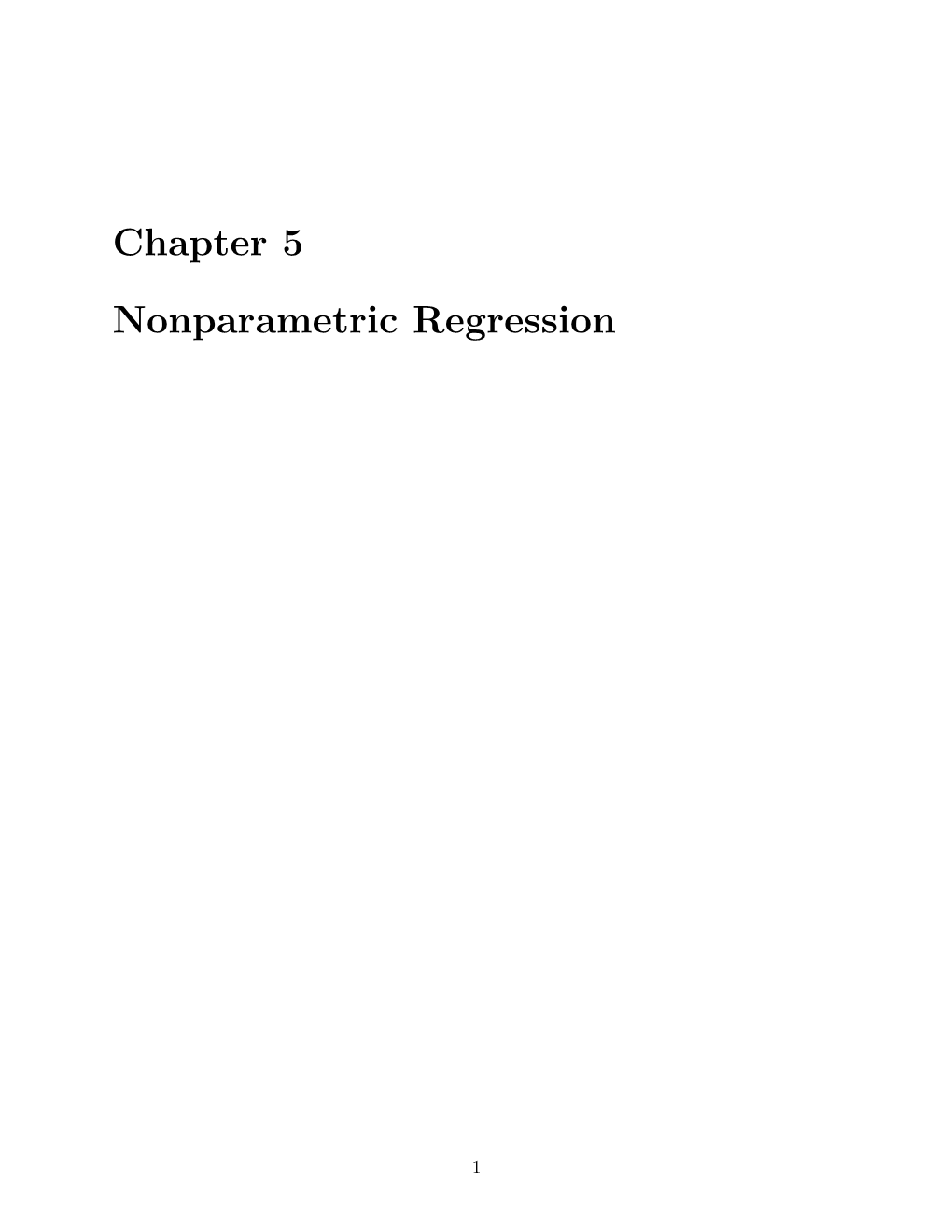 Chapter 5 Nonparametric Regression