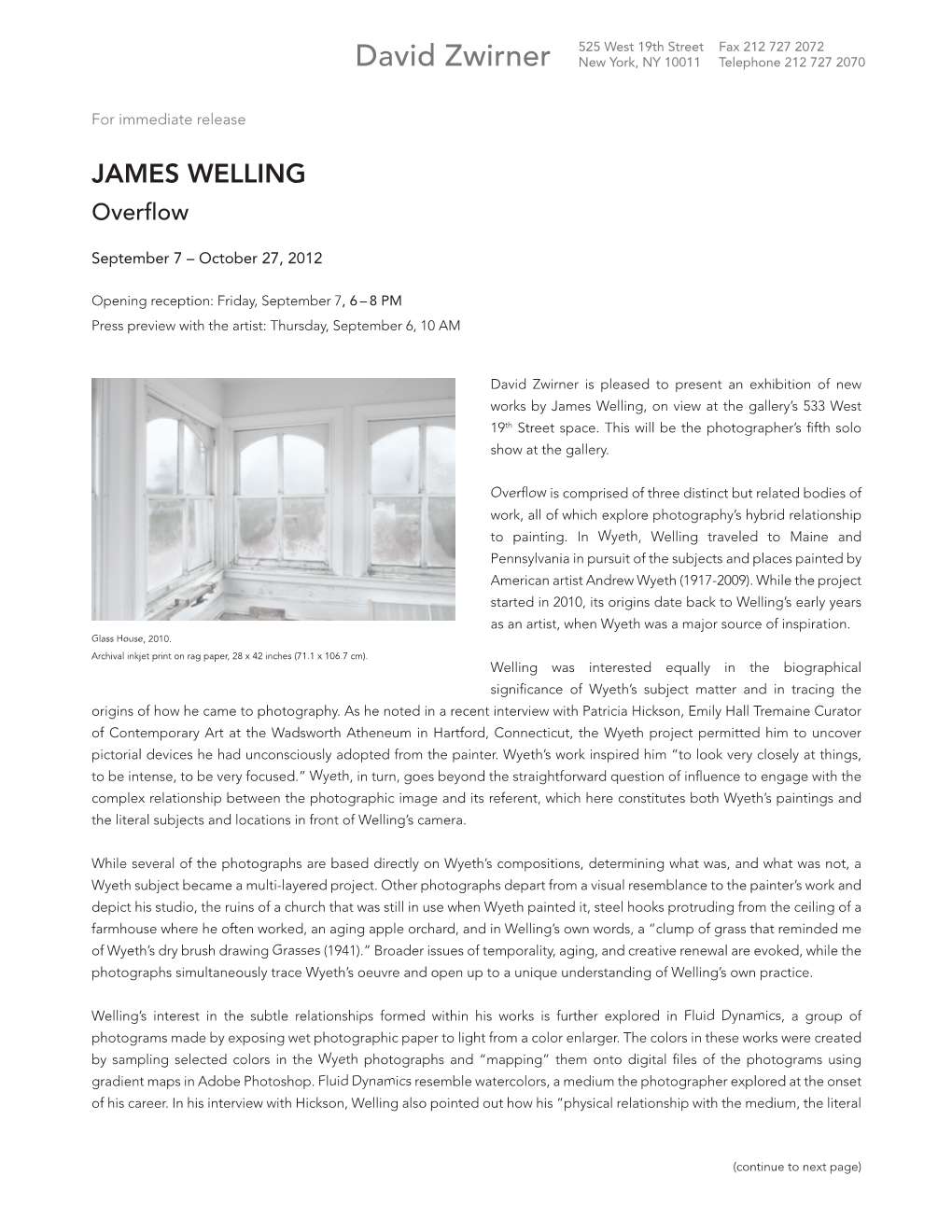 James Welling Overflow