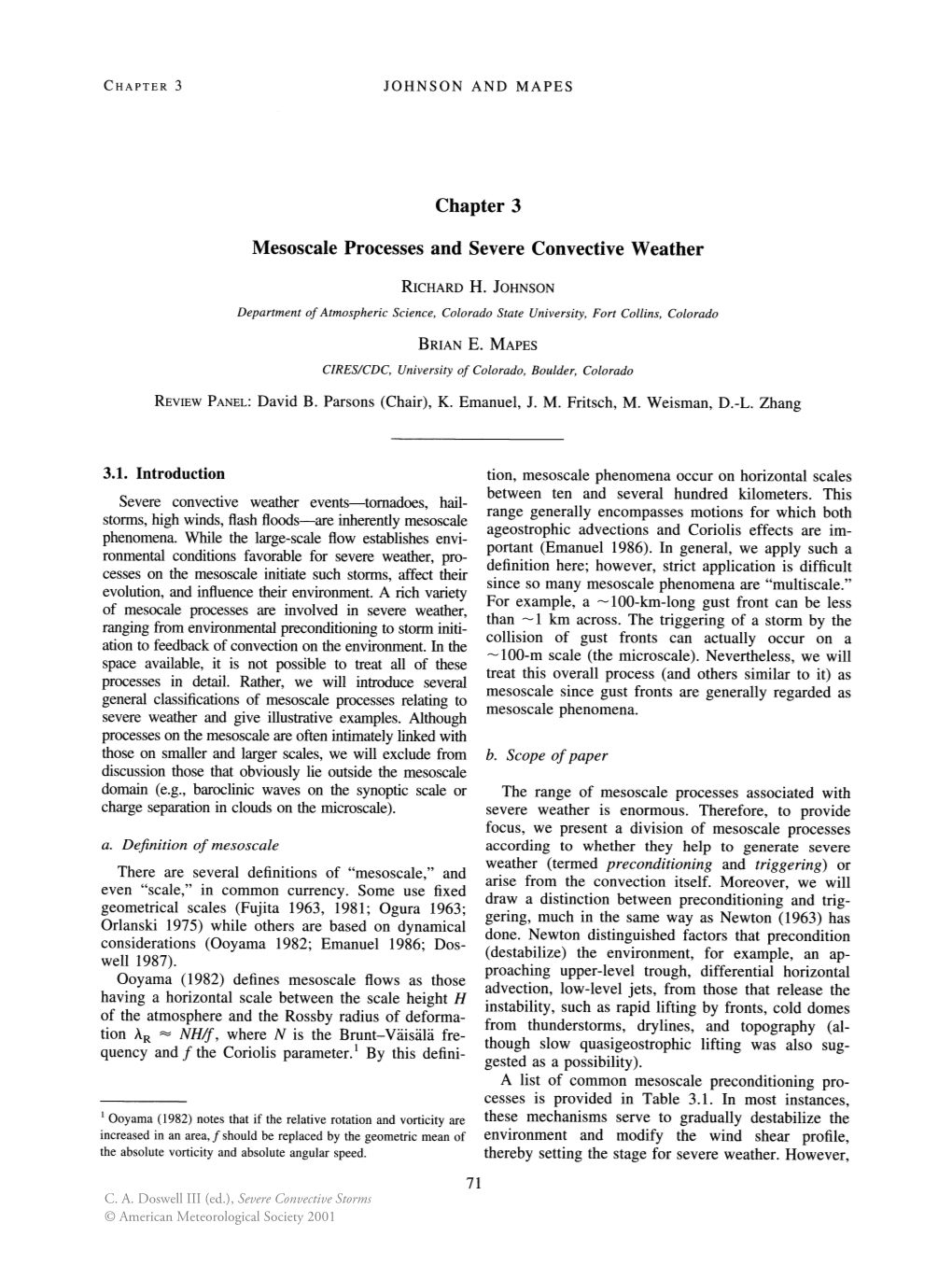 Chapter 3 Mesoscale Processes and Severe Convective Weather