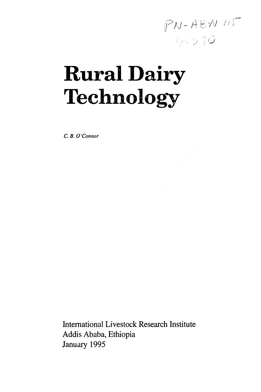 Rural Dairy Technology