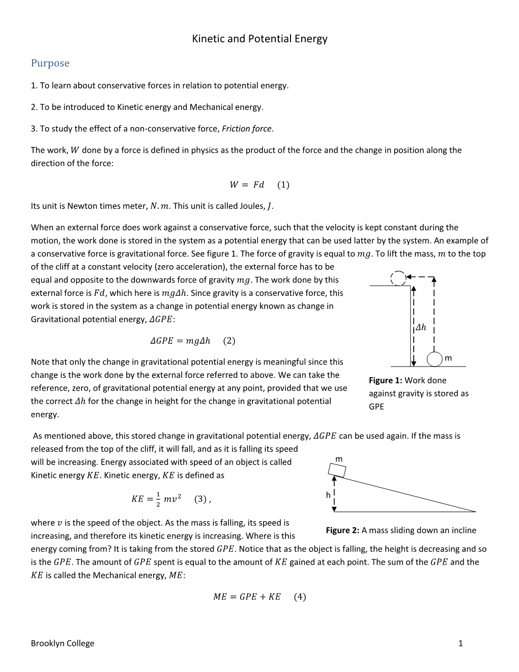 Kinetic and Potential Energy