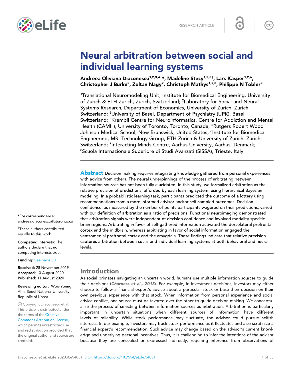 Neural Arbitration Between Social and Individual Learning Systems