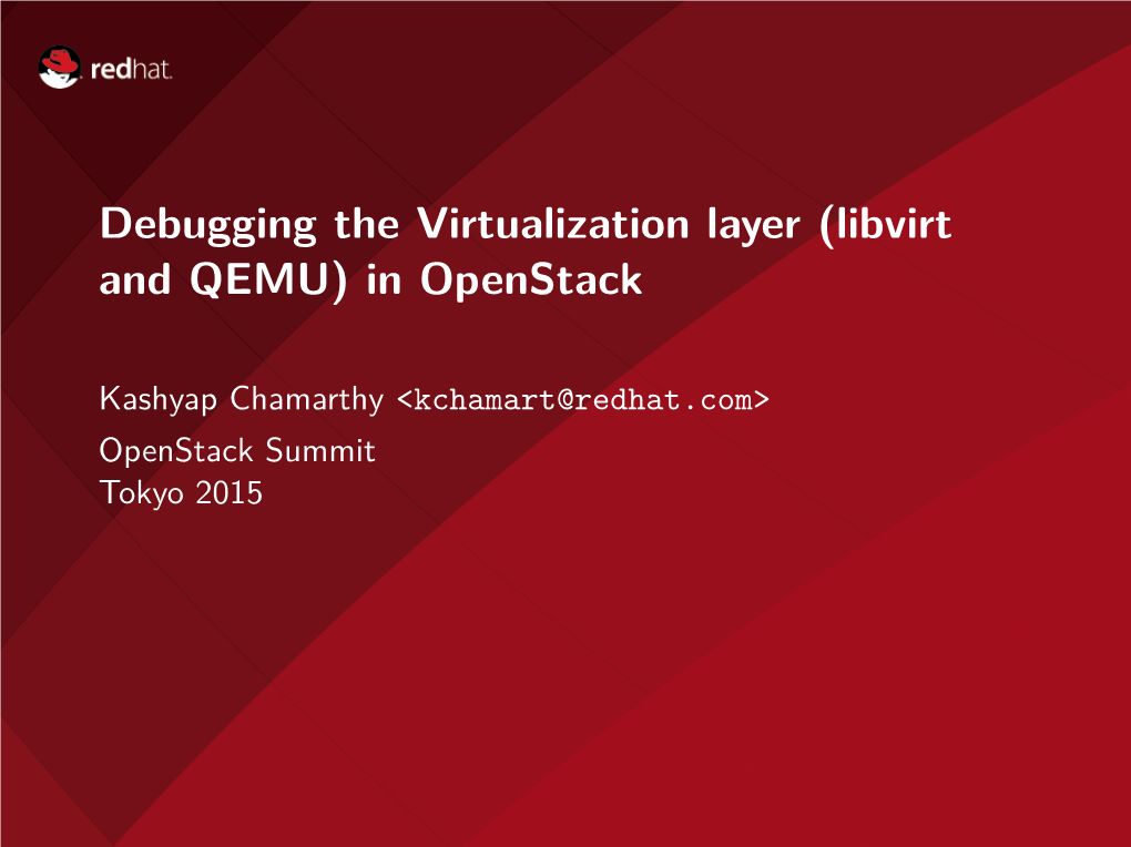 Debugging the Virtualization Layer (Libvirt and QEMU) in Openstack