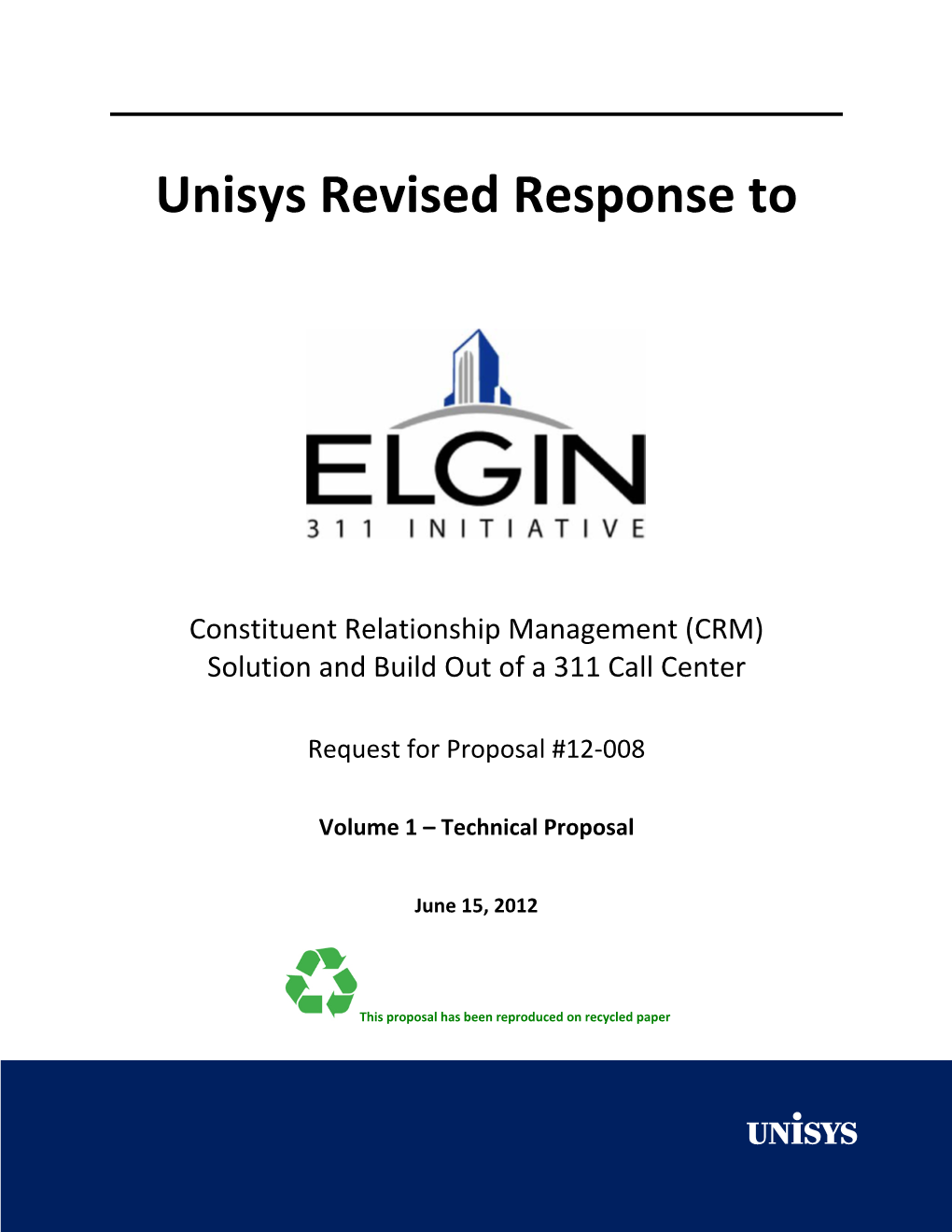 Unisys Revised Response To