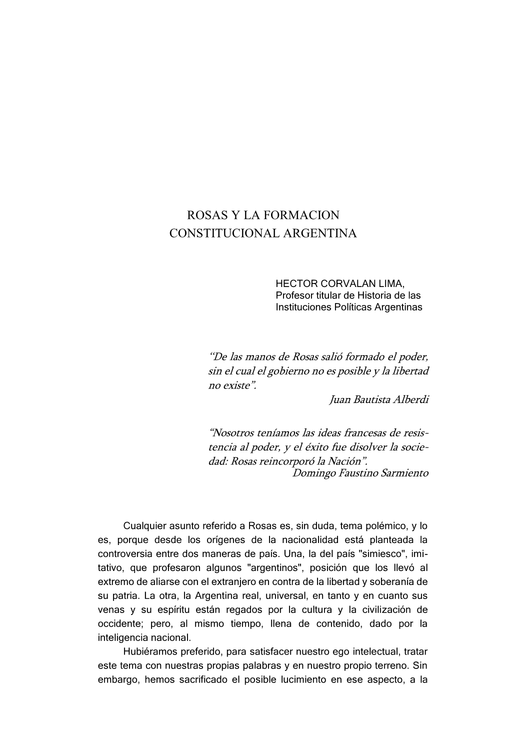 Rosas Y La Formacion Constitucional Argentina