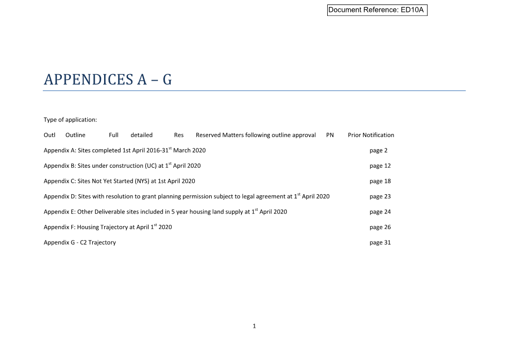 Appendices a – G