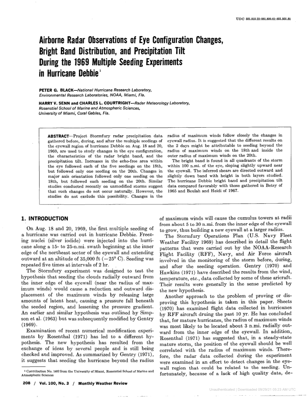 Airborne Radar Observations of Eye Configuration Changes, Bright