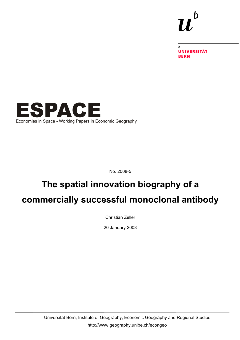 ESPACE Economies in Space - Working Papers in Economic Geography