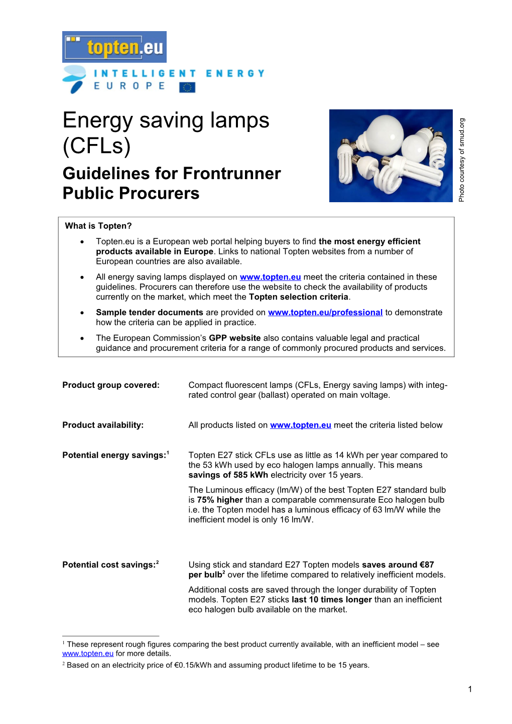 Energy Saving Lamps (Cfls)