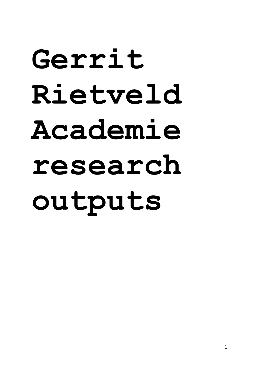 Gerrit-Rietveld-Academie-Research