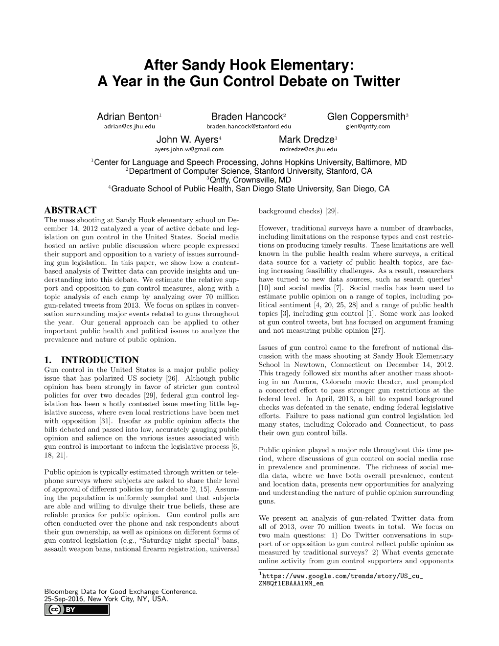 After Sandy Hook Elementary: a Year in the Gun Control Debate on Twitter